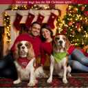 Christmas Dog Bandanas, Green Classic Christmas Scarf for Medium Large Dogs, Double Sided 2-Pack