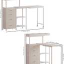 L-Shaped Manicure Table with Power Outlets,Nail Desk for Nail tech, 31.5" W x 39.37" L x 43.31" H
