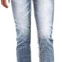Flamingals Mid Rise Skinny Jeans for Women, Trendy Wash Stretchy Butt Lifting, Western Jeans with Pocket Back, X-Small