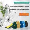 Dish Brush with Soap Dispenser with 2 PCS Brush Refills & Handle,Soap Dispensing Dish BrushesDish Soap Brush, Dish Wand with Soap Dispenser for Dishes, Pans, Sink, Pots