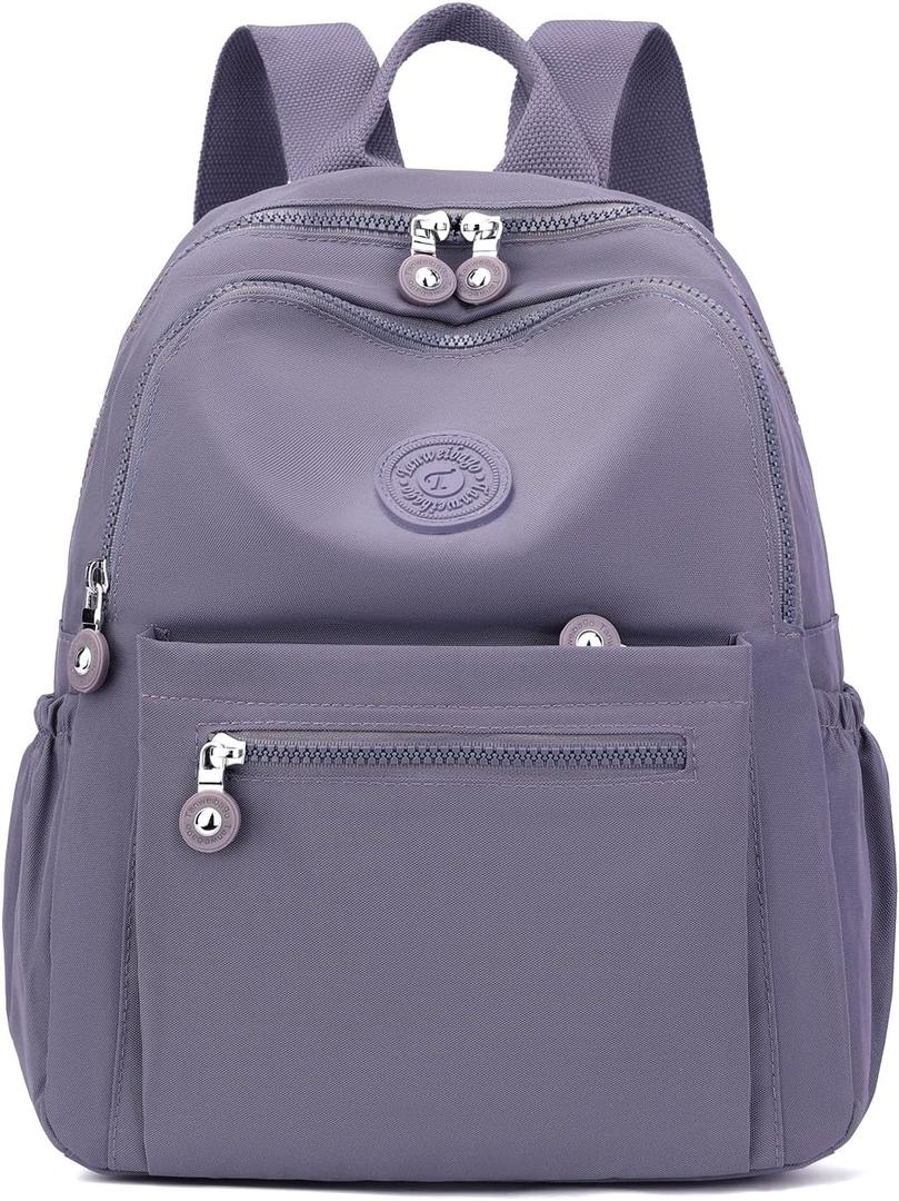 Tanweibago Mini Nylon Women Backpacks,11L Small Ladies backpacks Casual Lightweight Women Shopping Travel Daypack (Grey)