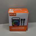 Karaoke Machine, Portable Bluetooth Speaker with 2 Wireless Microphones for Adults & Kids with Lights, Karaoke Microphone with PA System Supports USB/TF/FM/AUX for Home Party Home System Packages (Black)