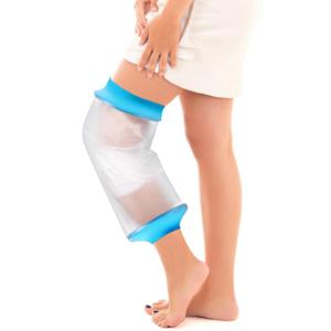 Waterproof Knee Cast Cover for Shower, Watertight Cast Bag, Reusable, Shower Protector for Knee Replacement Surgery, Wound, Burns (L)
