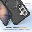 Compatible with Samsung Galaxy S26 Case Invisible Magnetic Kickstand [Compatible with Mag-Safe][10 FT Military Drop Protection] Hard Back Soft Edge 6.3 Inch, Black