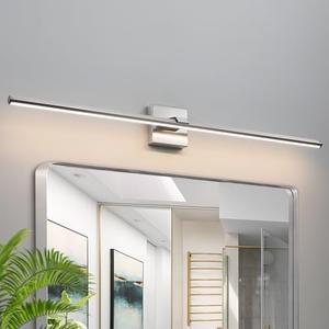 Modern Bathroom Lighting Fixtures Over Mirror - 32 Inch Brushed Nickel Bathroom Vanity Light Fixture 3500K Dimmable LED Vanity Light Bar for Bath Wall Sconce, 28W
