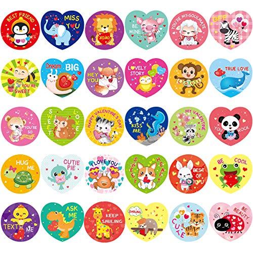 Fancy Land 600 Valentines Sticker for Kids Heart Animal Sticker for Valentine’s Day Party Decoration