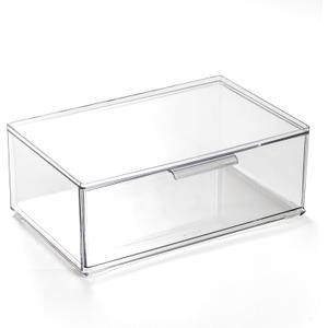 BINO | Clear Stackable Storage Drawers, Large | Clear Storage Drawers with Built-In Handles | Durable Plastic Organizer Drawer | Modular Stackable Drawer Acrylic Organizer (1 Pack - Large)