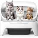 Meowant Extra Large Automatic Litter Box, Self Cleaning Cat Litter Box for Multiple Cats, Open Top Design with APP Control, Infrared Scanning and Anti-Pinch, 12L Waste Bin, Odor Free, XXXL Space