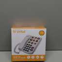 Uvital Big Button Phone for Seniors, Corded Landline Phones for Seniors with 8 One-Touch Dialing Big Buttons and 1 SOS Emergency Button, Hands-Free, Loud Ringer, Easy to Use (White)