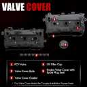 MITZONE Engine Valve Cover Kit Left & Right with Gasket & Bolts Compatible with 2009-2014 Nissan Murano Quest 3.5L Replace# 13264-JP01A 13264-JP01B