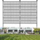 8 Panels No Dig Decorative Outdoor Garden Fence for Yard, 48 in(H) X 21 ft(L) Animal Barrier Fencing Rustproof Metal Wire Panel Border for Dog, Rabbits, and Patio Temporary Ground Stakes (8 Panels-21 ft(L) X 48 in(H))