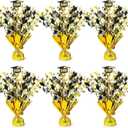 6 Pcs Graduation Table Centerpieces, Black and Gold Graduation Table Decorations Metallic Foil Spray Grad Tabletop Centerpiece Star Burst Glitter Graduate Cap Class of 2026 Graduation Party Supplies