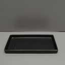 10 x 5 Ceramic Bathroom Tray for Countertop, Decorative Vanity Tray for Dresser Tops, Small Rectangular Trays for Perfume, Candle, Jewelry, Cosmetics (Black)