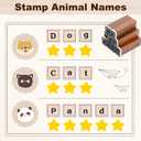 UCEC 70pcs Alphabet Stamps for Clay, Rubber Letter Stamps for Crafting, Wooden Letter Number and Symbol Stamp Set for Scrapbooking Supplies DIY Craft Card Making
