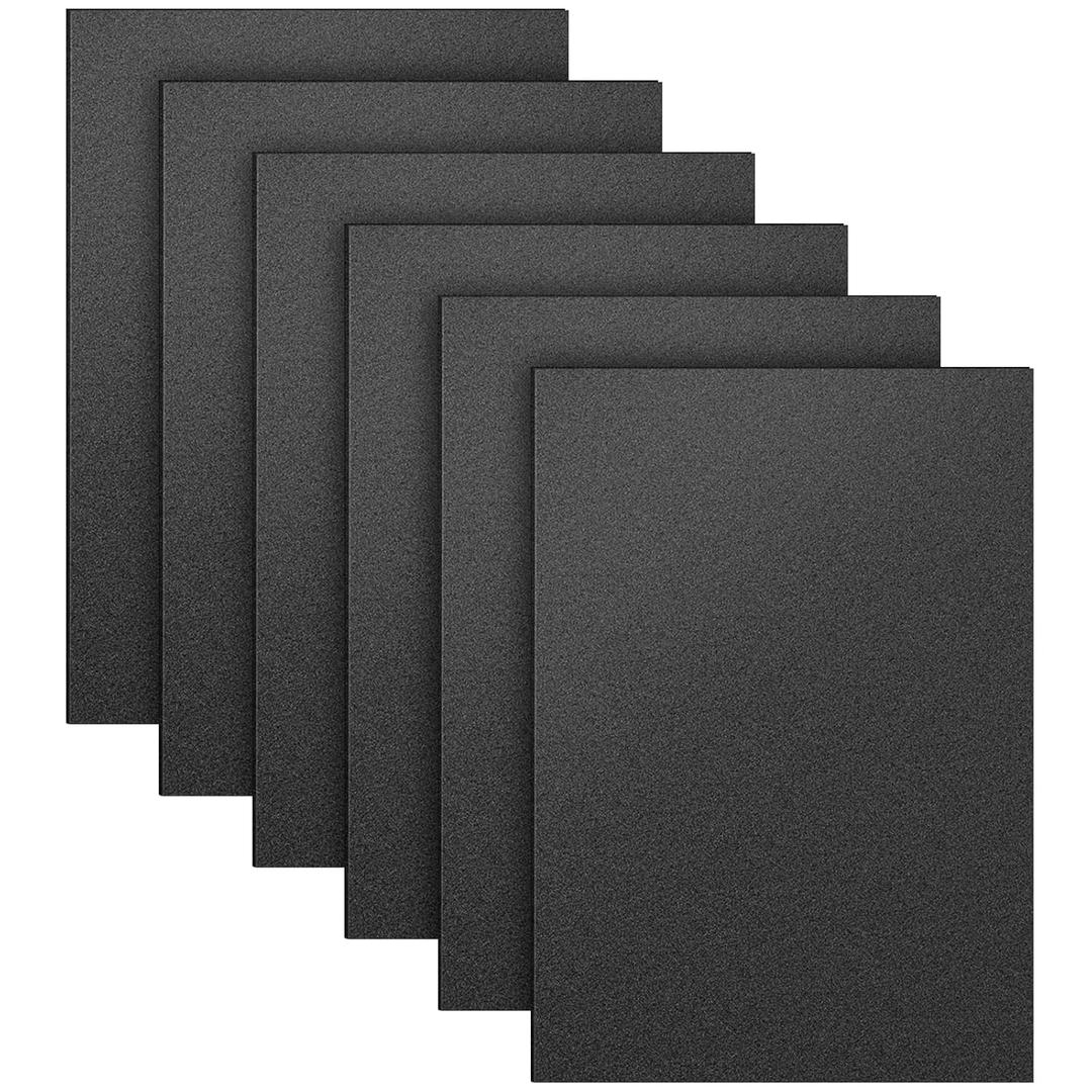 6 Pack Black ABS Plastic Sheet 12" x 16" x 0.06",Moldable Than Acrylic SheetGreat for DIY Projects, High Tensile and Impact Strength PlasticSmooth & Textured Finish