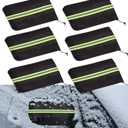 Side Mirror Covers Auto Rearview Protection, 6 Pieces Waterproof Vehicle Side View Mirror Cover Exterior Rear View Accessories Car Accessories with Drawstrings for Car Vehicle Winter (Green Refletive)