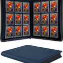 Top loader Binder - Holds 288+ Top Loaders for Cards, 9 Pocket Top Loader Binders with Sleeves for 3" x 4" Rigid Card Holders for Baseball, Football and other Sports Cards (Navy Blue)