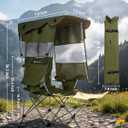 AKSOUL Folding Camping Chair with Shade: Canopy Camp Chairs with Umbrella for Adults,Portable Beach Chairs with Cup Holder, Side Pocket for Lawn, Sports, Tailgates, Fishing - Support 330 LBS,Green
