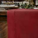 D'Moksha Homes Linen Table Runner 14 x 90 Inch - 100% Pure Linen Classic Hemstitch Red Table Runner - Machine Washable Farmhouse Table Runner for Christmas Decor, New Year