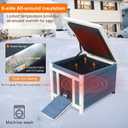 Weatherproof Cat House for Outdoor Cats in Winter, 100% All-Around Insulated Outdoor Cat Shelter with Warm Liner for Outside Feral Cat,Puppy,Rabbit and Small Pets-Grey with Warm Liner