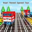 Magnetic Tiles Road Car Set, Toddler Magnetic Building Blocks Toys for 3 4 5 6 7 Year Old Boys Girls, Kids Montessori STEM Sensory Preschool Classroom Educational Learning Games Easter Birthday Gifts (Multicolor8)