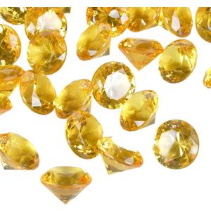 Acrylic Diamond Fake Gems Vase Filler, Babenest 240pcs 3/4 Inch Faux Diamonds Crystals Jewels for Table Scatters Wedding Party Event Arts & Crafts Birthday Decoration Favor (Gold)