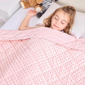 Weighted Blankets for Kid Blanket for Girls 3 Pounds Small Fleece Weighted Throw Blanket Heavy Blankets Washable Microfiber Children Weighted Comforter for 5+Years, 36 * 48in, Pink
