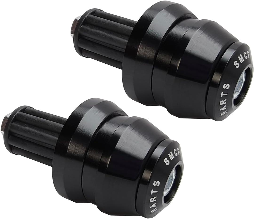 22mm 7/8'' Motorcycle Bar End Plug Sliders Universal Handlebar Grips Bar Ends Caps replacement for Honda Yamaha Suziku Kawasaki BMW Motorbike Dirt Bike (Black)