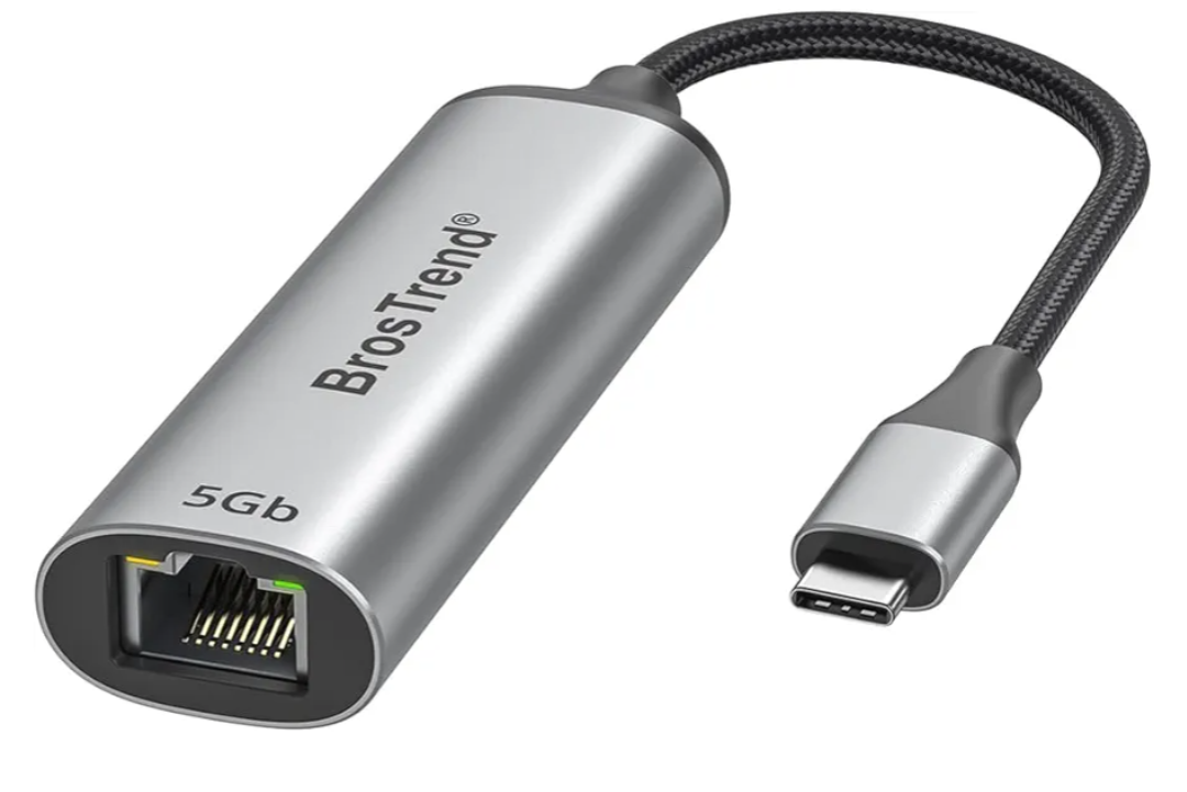 BrosTrend 5Gb USB C to Ethernet Adapter, Aluminum Ethernet to Type C Network Adapter Plug & Play for Windows MacOS etc., Compatible with Dell XPS, MacBook, iPad (Thunderbolt 5/4/3) Lifetime Protection