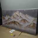 SDYA Mountain Wall Art Gold Pictures Wall Decor Grey Textured Poster for Living Room Dining Room Nature Wall Paintings for Bedroom 24x48 Inch