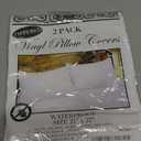 2 White Vinyl Hotel Pillow Cover Case Waterproof Zipper Protector Bed 21" X 27"