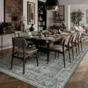5x7 Washable Area Rug for Living Room Bedroom Vintage Black Grey Soft Low Pile Carpet Traditional Retro Non Slip Throw Rug for Dining Room Entryway Indoor Dorm Kitchen