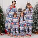 Christmas Onesie Pajamas Family Vacation Novelty One-piece Hooded Matching PJs Allover Pattern Sleepwear Nightwear (X-Large, Blue Bear Penguin)