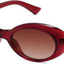 HERJOUR Retro Oval Sunglasses for Women Men 90s Vintage Cat Eye Sunnies AR82300