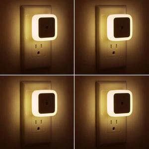 EASYFUN Night Light Plug into Wall 4-Pack Plug in LED Nightlight 0.5W Dusk to Dawn Night Lamp 3000K Warm White for Bedroom, Bathroom, Stairs, Hallway, Kitchen