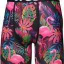 PSD Underwear Mens Boxer Briefs - Tropical Print, Standard Length Packs and Singles, Soft & Breathable Boxer Briefs for Men (S)