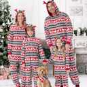 PATPAT Matching Family Christmas Onesie Pajamas  Holiday Hooded Jumpsuit Sleepwear PJs Couples Xmas Loungewear with Socks (Red Elf)