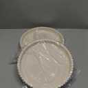 Decorative Tray for Coffee Table, Living Room, Side Table, 2 Packs 11" White Round Concrete Home Decor Serving Trays for Accent Table, Console Table