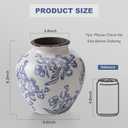 Ceramic Flower Vase Home Decor, 6.2 inch Farmhouse Rustic Vintage Decorative Vases, Pottery Terracotta Boho Flowers Vases for Dining Table, Living Room, Shelf, Kitchen, Bedroom (6.2"-Blue and White)