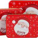 YWKXM Cookie Tins Square Storage Tins for Christmas Gift Giving, 6Pcs Extra Thick Metal - Large, Medium and Small Sizes