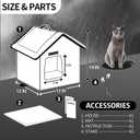 Rest-Eazzzy Cat House for Outdoor Cats, Weatherproof and Insulated Feral Cat House with Mat and Clip, Easy to Put Together, Selfwarming Cat Shelter for Winter(Grey, Waterproof House-S)