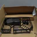 Corner Shower Caddy Tension Pole: 4-Tier Adjustable Rustproof Bathroom Organizer Shelves - Bathtub Shampoo Rack 43.5-120 inch (Black)