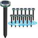 12PCAK Solar Powered Ultrasonic Mole Repellent,Snake, Groundhog Gopher, Vole Repellent Outdoor for Lawn Garden & Yard