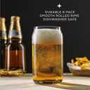 JoyJolt Drinking Glass Cups Set of 6-16oz Beer Can Glasses. Clear Soda Can Shaped Glass Cups, Cute Iced Coffee Cup Tumblers, Cold Drink Glassware, Unique Water, Tea, Cocktail Glass Set