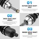 Front Left or Right CV Axle for Polaris Ranger Midsize 500/570 / EV/ETX 2015 2016 2017 2018 2019 2020 2021, Replace for 1333238, 2 Front Axles