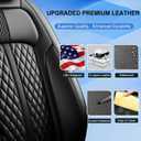 Fit Palisade Car Seat Covers for Select Hyundai Palisade 2000-2026, Premium Full Coverage Leather, Airbag Compatible, Waterproof All Weather Breathable Seat Cushion Protector, 5 Seats, Black