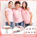 Nosiny 36 Pcs Breast Cancer Awareness Gifts Accessories Women Breast Cancer Awareness Bracelets Pink Ribbon Keychains Rhodochrosite Bead Bracelets for Charity Fundraiser Campaign Inspirational Gifts