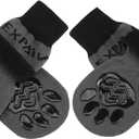 EXPAWLORER Anti-Slip Dog Socks, Dog Boots&Paw Protectors to Prevent Licking, Dog Shoes for Hot/Cold Pavement, Double Sides Non-Skid Traction Control on Hardwood Floor for Senior Dogs, Medium (4 Count), Black