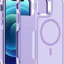 Magnetic Case for iPhone 12/12 Pro 6.1'',[Compatible with Magsafe][Heavy Duty Shockproof] [Military Grade Drop Protection][Non-Slip] Rugged Durable 2-Layer Hard Bumper Phone Cover-Light Purple