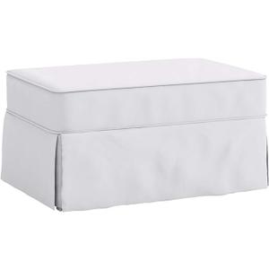 The Cotton Ottoman Slipcover Replacement. It Fits Pottery Barn PB Comfort Ottoman. Dense Cotton Sofa Footstool Cover (Comfort White)